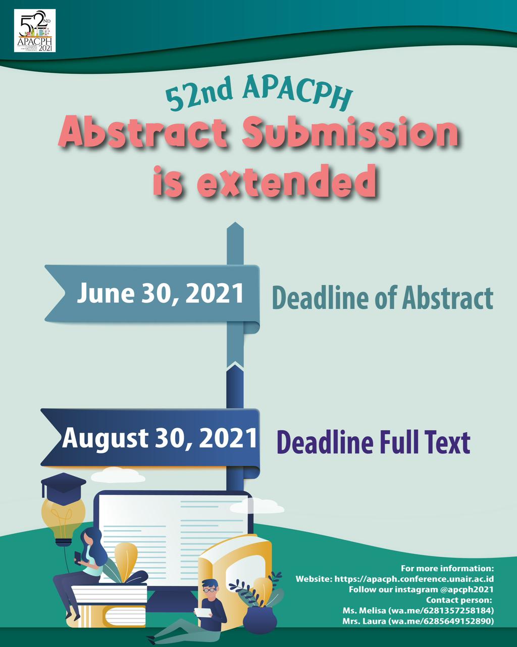 52nd APACPH Abstract Submission is extended
